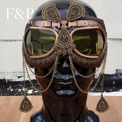 Burning Man Festival Steampunk Goggles Vintage Rave Sport Cyber Sunglass Carnival Costume Gogo Dance Perform Wear Accessories