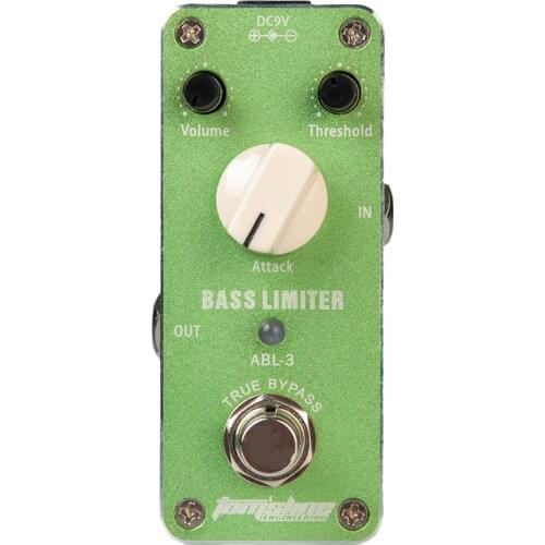 Guitar Effect Pedal Bass Limiter True Bypass Foot Switch, Green