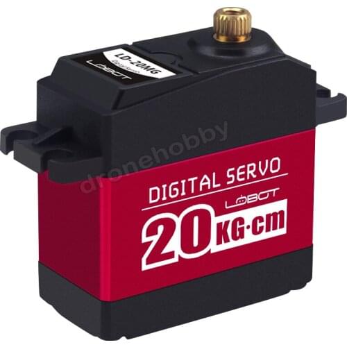Robot Full Metal Gear Standard Digital Servo with 20kg High Torque, Aluminium Case for Robot RC Car(Control Angle 180) LD-20MG