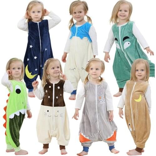 Spring And Summer Thin Sleeveless Children Cartoon Split Leg Sleeping Bag Flannel Baby Kicking Sold Directly Factory