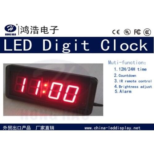 12/24H time LED Clock,minutes and seconds countdown,1.8inch 4digits red color (HIT4-1.8R)