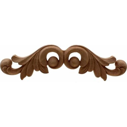 VZLX Vintage Floral Wood Carved Corner Applique Wooden Carving Decal for Furniture Cabinet Door Frame Wall Home Decor Crafts