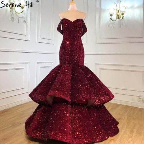 Gold Mermaid Luxury Sexy Sleeveless Wedding Dresses Off Shoulder Sequined Sparkle Bridal Gowns 2021 Real Picture HA2357