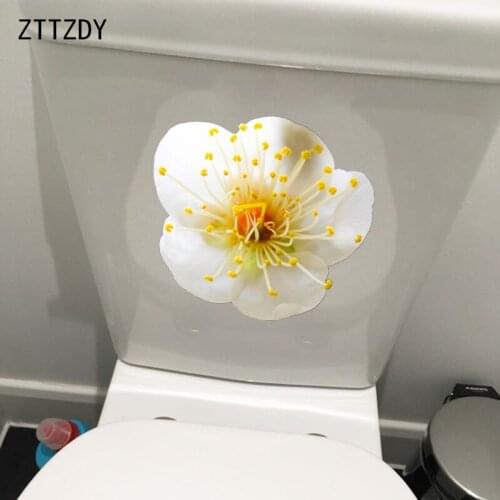 ZTTZDY 23.8*21.9CM Beautiful Manuka Flower WC Toilet Sticker Cartoon Wall Decor Decal T2-0612