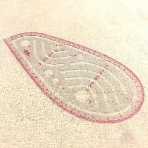 1Pcs 6401 Styling Design Straight Ruler French Curve Hip Curve Cut-Out Slot Sewing Tools