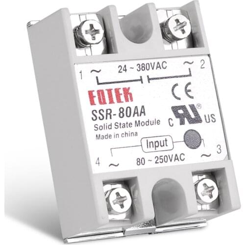 10Pcs SSR-80AA Single Phase Solid State Relay AA SSR 80A SSR 80-250V AC TO 24-380VAC AC-AC