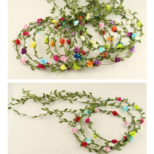 2019 Hot Bridal Headpiece Bridesmaid Elastic Flower Headband Garland Handmade Floral Crown Hair Accessories