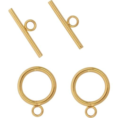 4sets Stainless Steel OT Toggle Clasps Toggle Clasps Buckle Connectors For DIY Bracelet Necklace Jewelry Making Finding Supplies