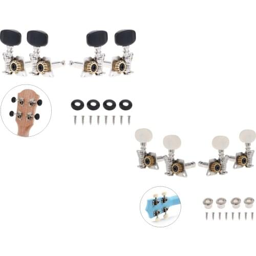 4pcs/lot Ukulele Black Tuning Pegs 2R+2L Steel Machine Heads Tuners for 21 / 23 / 26 Inch Ukulele