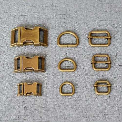 50 Sets 15mm 20mm 25mm Bronze Metal Clip Swivel DIY Dog Collar Diy Emboitement Zinc Alloy Buckle Adjust Buckles 3S-LXK-g