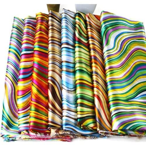 Satin fabric Glossy weaved decoration Satin Fabric Polyester Tilda Floral Satin Charmeuse Fabrics
