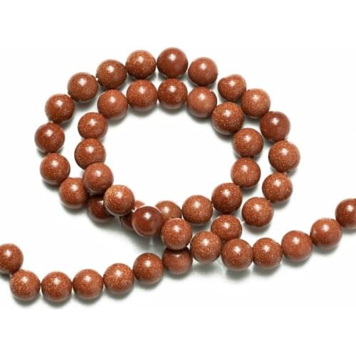 Wholesale Gold Sand Natural Stone Loose Beads 4 6 8 10 12mm DIY Making Bracelet Necklace Earrings Jewelry Accessories
