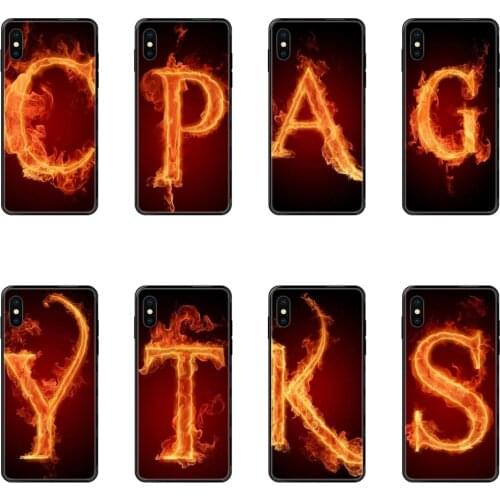 Light Letters On Fire Art Black Soft TPU Protector Phone Cases For Galaxy S5 S6 S7 S8 S9 S10 S10e S20 edge Lite Plus Ultra
