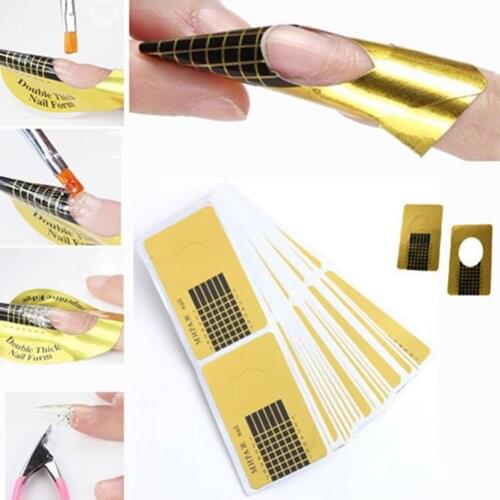 Hot 100Pcs/Set Square Self-Adhesive Nail Art Extension Paper Tray Manicure Tool For 3D Nails Art Decorations Supplies