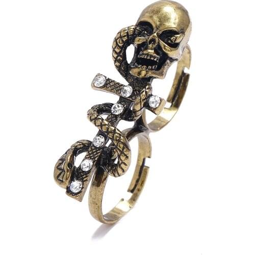 Hip Hop Cool Mens Gothic Carving Ring High Quality Cross Skull Skeleton Rings Vintage Punk Rock Jewelry for Man Gifts Wholesale