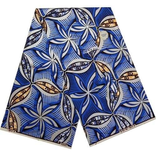 Ankara Grand Wax Printed Cotton Fabric For Sewing Clothes 100%Soft High Quality African Dress Material Fabrics Per Meter GW 611