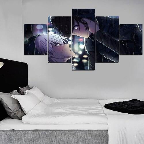 Canvas Hd Prints Pictures Wall Artwork 5 Pieces Tokyo Ghoul Ken Kaneki Painting Home Decoration Modular Anime Poster Living Room