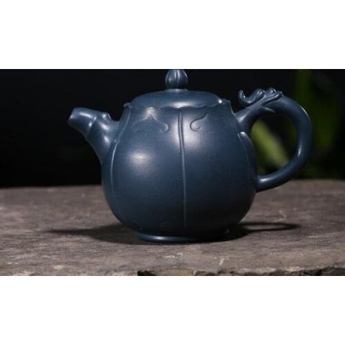 Yixing famous manual recommended undressed ore azure mud luck dragon tea set an agent undertakes to join the teapot