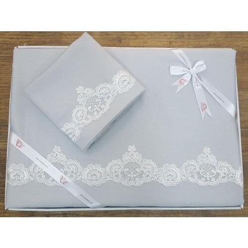 Land Of dowry French Laced Servella Duvet cover Gray