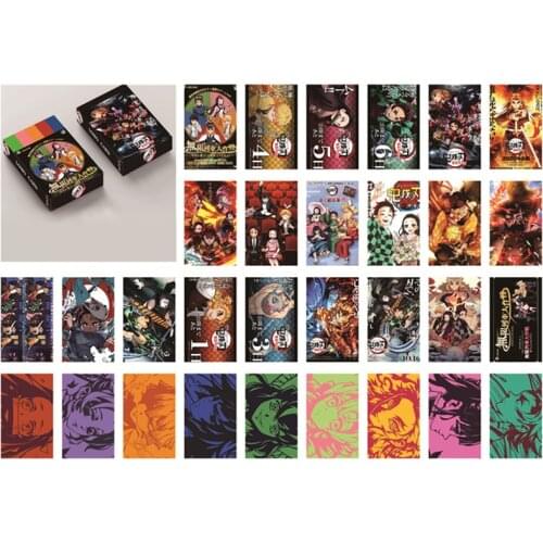 30PCS LOMO card Anime Demon Slayer: Kimetsu no Yaiba Jujutsu Kaisen My Hero Academia HUNTER HUNTER Toys Cute Xmas Gift
