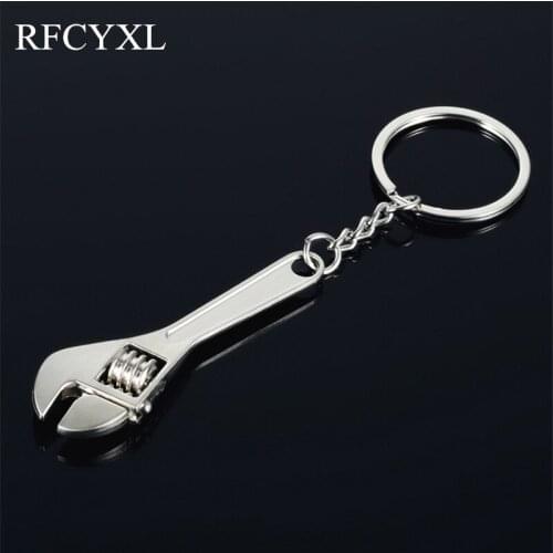 Mini Active wrench tool metal Head Leather Key Chains Rings Holder For Car Keyrings KeyChains For Man Women High Quality Gift