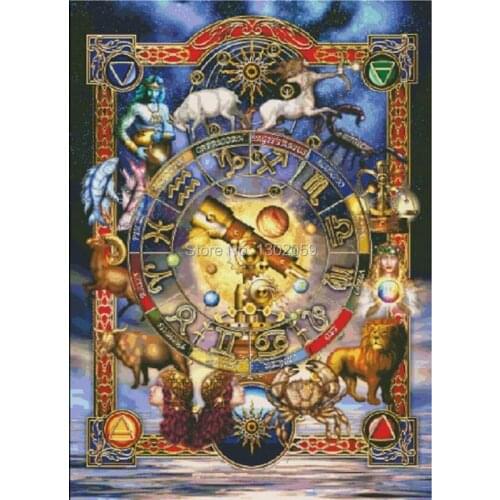 Twelve Constellations Needlework Embroidery Cross Stitch Kit Factory Sale 18CT/16CT/14CT/11CT/9CT