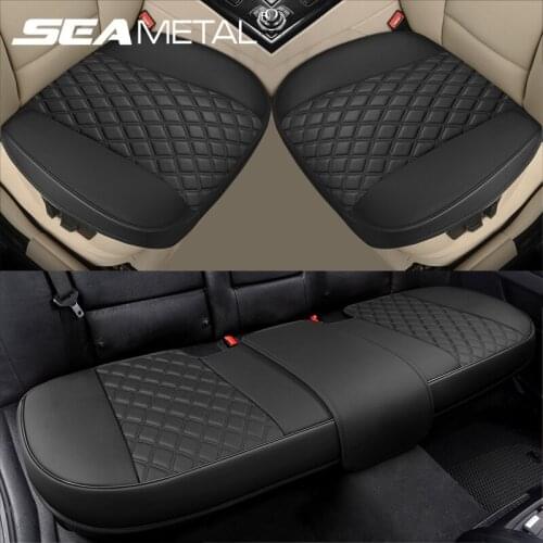 Leather Car Seat Covers Protector with Storage Pocket Seat Cushion Pad for Auto Universal Car Chair Mats for Truck SUV VAN