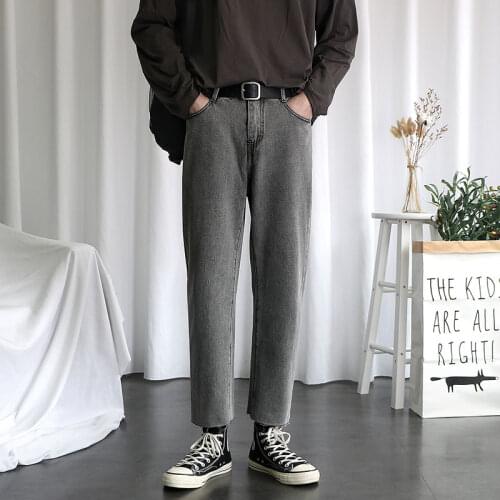 2021 New Spring Summer Men Thin Straight Pants Male Oversize Korean Denim Trousers Male High Waist Loose Jeans Clothing W504