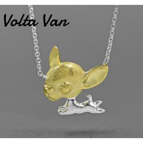 Volta Van 925 Sterling Silver Pendant Necklaces Chihuahua Cut Fine Jewelry Elegant 2021 New Original Design Concise Necklaces