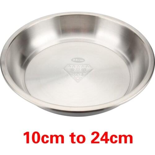 Food grade thick 304 Stainless Steel Seasoning Dish Plate Round Sauce Ketch Rice Container Kitchen Picnic plates dinner plates