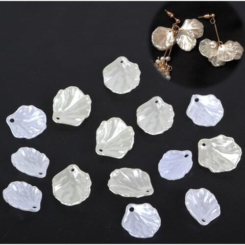 50pcs Flower Petals Charms Pendants Stud Earrings Making Plastic Leaf Hair Accessories DIY Handwork Fashion Jewelry Findings