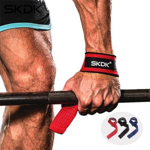 SKDK Weightlifting Gym Anti-Slip Sport Safety Wrist Straps Weight lifting Wrist Support Crossfit Hand Grips Fitness Bodybuilding