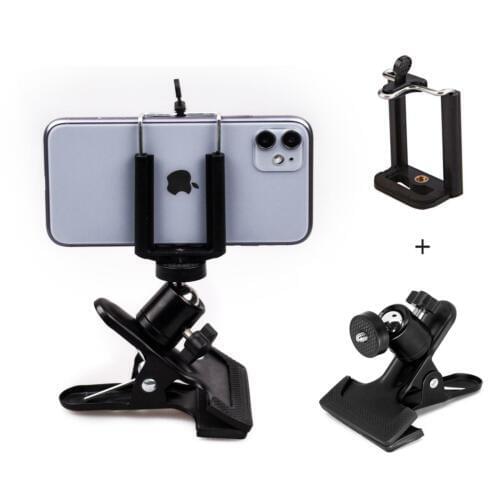 Ball Head Clip Mobile Phone Clamp Camera Mount Holder Universal Smart iPhone