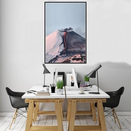 Snow Mountains and Volcanoes Natural landscape Poster Canvas Print Painting Wall Art Living Room Home Decoration