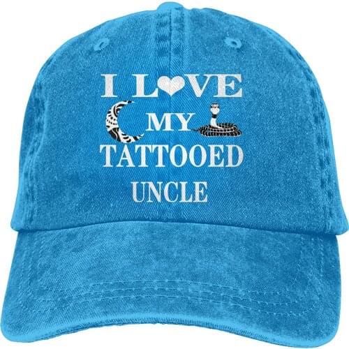 I Love My Tattooed Uncle Sports Denim Cap Adjustable Unisex Plain Baseball Cowboy Snapback Hat