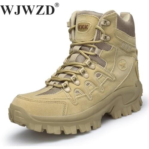 Outdoor Leather Hiking Boots Men Army Special Force Boots Winter Men Military Boots Tactical Combat Ankle Boots Men Botas Hombre