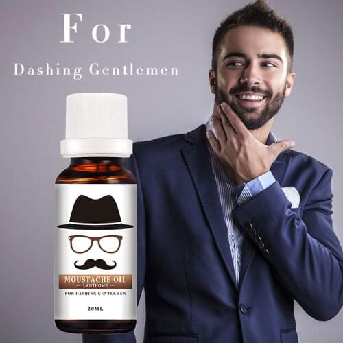 20ml Beard Growth Fluid Men Moustache Oil 100% Natural Organic Growth Conditioner For Beard Mustache Grooming and Styling