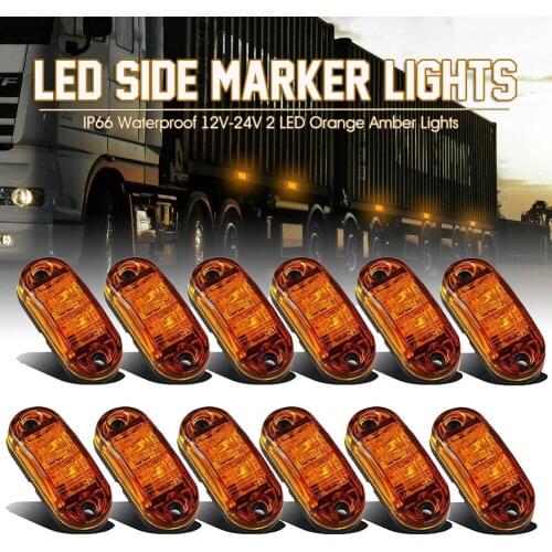 12pcs 12v 24v Led Side Marker Lights for Trailer Trucks Caravan Side Clearance Marker Light Lamp Led Lorry Amber Orange Led