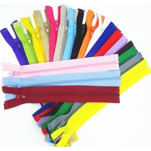 20Pcs 3# Opening Nylon Zippers Tail Resin 20Cm-60Cm Suitable For Clothing