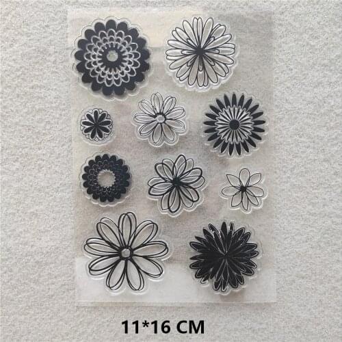 2020 Round Flowers Clear Stamps DIY Scrapbooking Craft Supplies Silicone Seal Custom Photo Album Transparent Stamp for Stamping