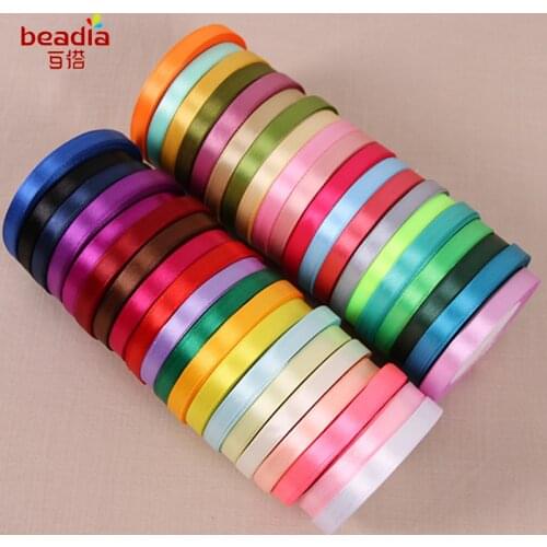 25Yards/Lot Pretty Silk Satin Ribbon Width 10MM Wedding Party Decoration Invitation Card Gift Wrapping Christmas Supplies