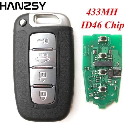 4 buttons 433MHz Car Key For Hyundai I30 IX35 Sonata Genesis Equus Veloster 2009 2010 2011 2012 2013 2014 2015 Remote Key
