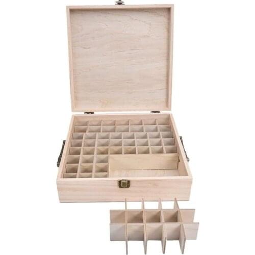 62 Grids Wooden Essential Oil Storage Case Essential Oil Bottle Organizer Makeup Organizer Case For Travel And Presentat
