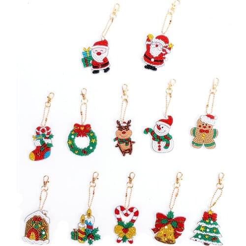 DIY Diamond Painting Keychain Special Shaped Full Drill Keychain Kit Mosaic Art Crafts Rhinestone Drawing Keyring Pendant Gifts