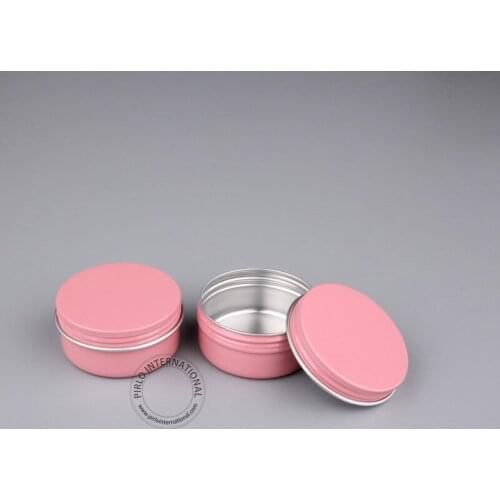 Free Shipping-50 x 50g 100% Excellent Pink Aluminium Jar, Empty Metal Powder Containers, Multi-purpose Aluminum Case/Pot/Box