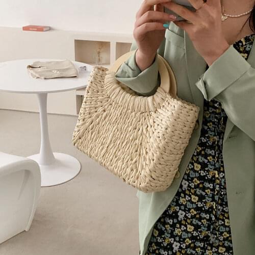 Bohemia Woven Straw Bags for Women Summer Brand Braided Shoulder Bags Female Boho Womens Designer Travel Beach Rattan Bag Purse