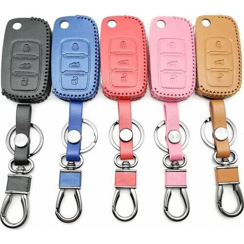 Key Case for Car Leather Cover for Volkswagen Polo Passat b5 Golf 4 5 6 Mk6 Tiguan Gol CrossFox Plus Eos Scirocco Beet