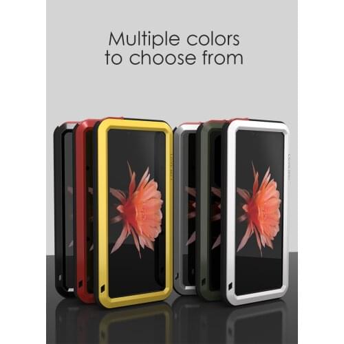 LOVE MEI Case For Sony Xperia 10 II Powerful Metal Armor Shock Dirt Proof Water Phone Cases For Sony Xperia 1 II Tempered Glass