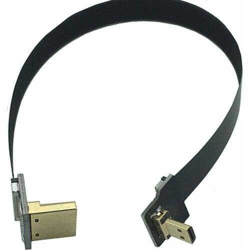 Double elbow FPV aerial cable PTZ FPV dedicated HDMI A downward bending-D upward bending HDM A male to D male flexible cable