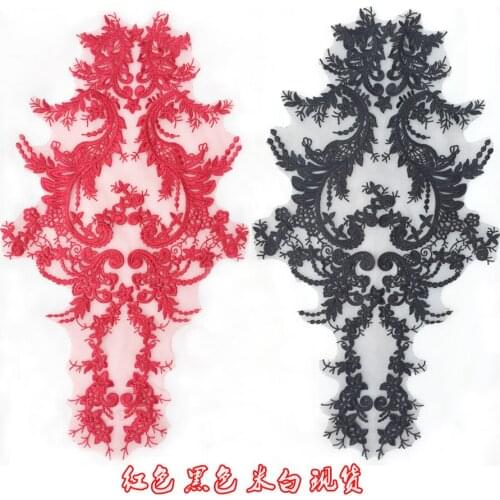 Elegant Floral Embroidered Lace Applique For Wedding Bridal Dress